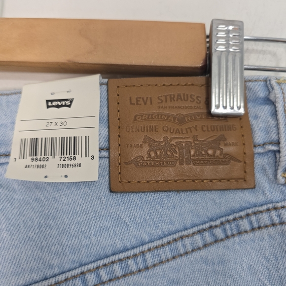 Levis Premium Ribcage Bell Jeans Blue super high rise Wide Leg Flare New - Picture 11 of 16